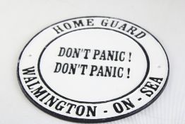 Cast iron sign home guard don't panic