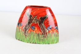 Anita Harris vase fighting hares signed in gold