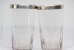 2x Silver rimmed goblets