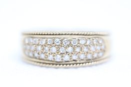 9ct Gold ring set with small diamonds Weight 4.2g