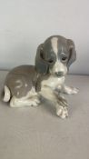 Lladro porcelain figure of a puppy with bird