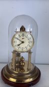 Schatz anniversary clock under glass dome