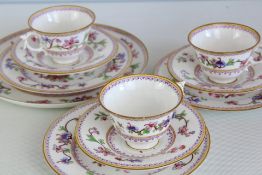 Royal Worcester porcelain floral tea wares, England, 20th century *ONLY TWO CUPS IN THIS LOT*