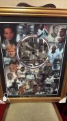 Bolton Wanderers F.C. framed commemorative wall clock (57cm x 47cm including frame)