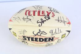 Signed Steeden Tetley’s Super League rugby league match ball