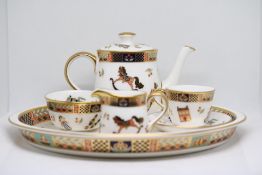 Royal crown derby treasure tea set boxed, milk jug