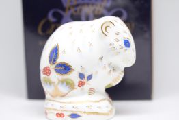Royal crown derby door mouse with gold stopper & b