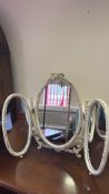 Three-Part Wooden Dressing-Table Mirror