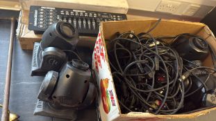 Mini LED Spot moving-head lights, cables, and DMX512 lighting controller