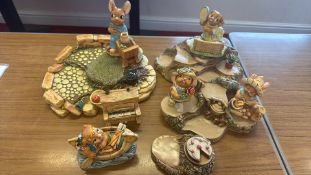 Pendelfin Stonecraft Rabbit Tableaus, including Little Big Paddle