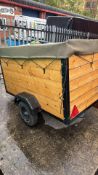 Single-Axle Timber-Sided Utility Trailer with Canvas Cover and Hitch Lock
