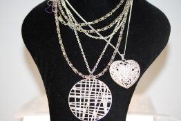 3 White metal chain 2 with pendants