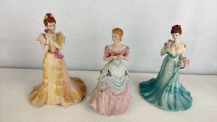 Three Coalport Age of Elegance porcelain figurines