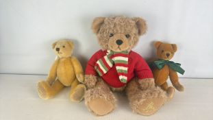 A group of teddy bears including a Deans limited edition Hardy and a Harrods 2010 bear