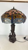 Tiffany-style leaded glass table lamp