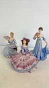 A group of Coalport Age of Elegance porcelain figurines