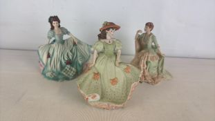 A group of Coalport Age of Elegance porcelain lady figurines