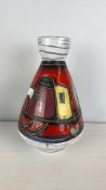Hand-painted West German vase with nautical village decoration