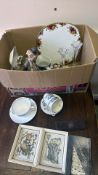 Assorted ceramics, glassware, prints and games, including Royal Worcester and Royal Albert