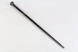 Carved hardwood military officer's stick