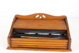 Wooden desk inkwell set