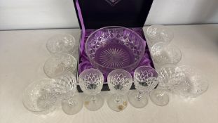 Cristallerie Lorraine cut crystal glass together with Edinburgh Crystal