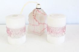 Mid-20th Century Glass and Plastic Light Shades, Three Pieces