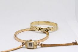 2 Gold plated together with gold plated ladies wri