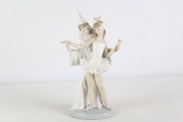 Lladró porcelain figure group of Pierrot and ballerina