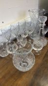 Quantity of cut glass stemware and tablewares