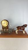 Novelty Horse-Drawn Cart Clock Bar Set