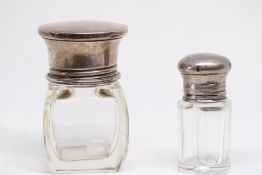 2 Silver lidded jars