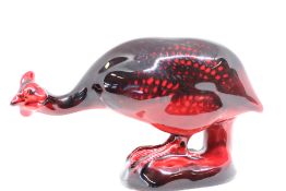 Royal Doulton flambe guinea fowl signed Noke