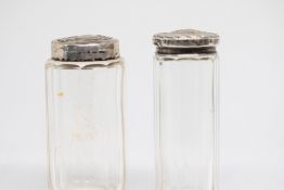 2 Silver lidded jars