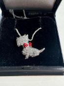Silver chain & dog pendant