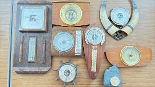Collection of barometers and barometer/thermometer
