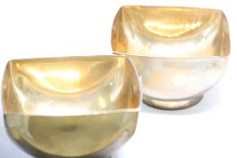 Pair of brass bowls In the style of Ward Bennett