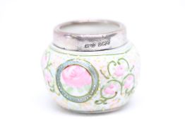 Silver rimmed noritake vase