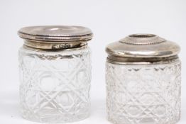 2 Silver lidded jars