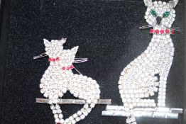 Butler & Wilson 2 cat brooches