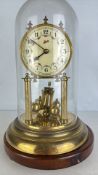 Victorian Schatz Glass-Domed Torsion Anniversary Clock
