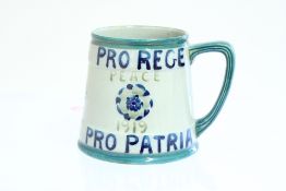 Moorcroft mug 1919 'Pro Rege Pro Patria' August 4t
