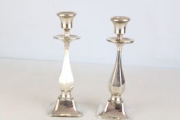 Pair of silver candlesticks Birmingham - repair to
