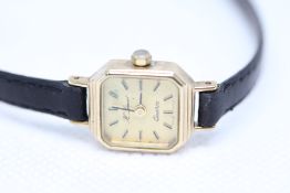 H Samuel 9ct Gold cased ladies wristwatch