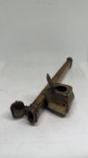 Vintage brass travelling quill holder