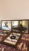 Four framed breweriana advertising mirrors