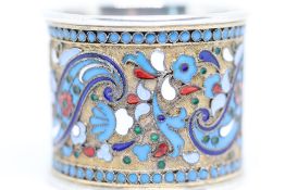 Russian silver cloisonné enamelled antique napkin