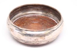 Silver wine coaster with wood liner