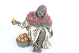 Cold painted possibly Bergman bronze fruit seller