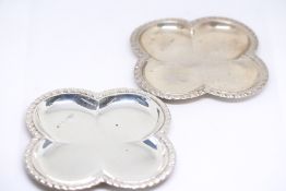 Pair of silver pin dishes Weight 90g maker J.W bir